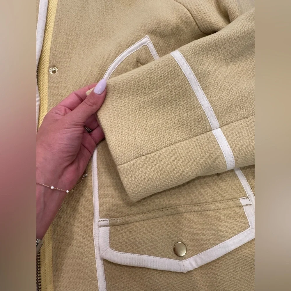 K1. NWT J.Crew Nello Gori Summit Italian Wool Stadium Cloth Coat in Yellow Haze - Picture 2 of 11